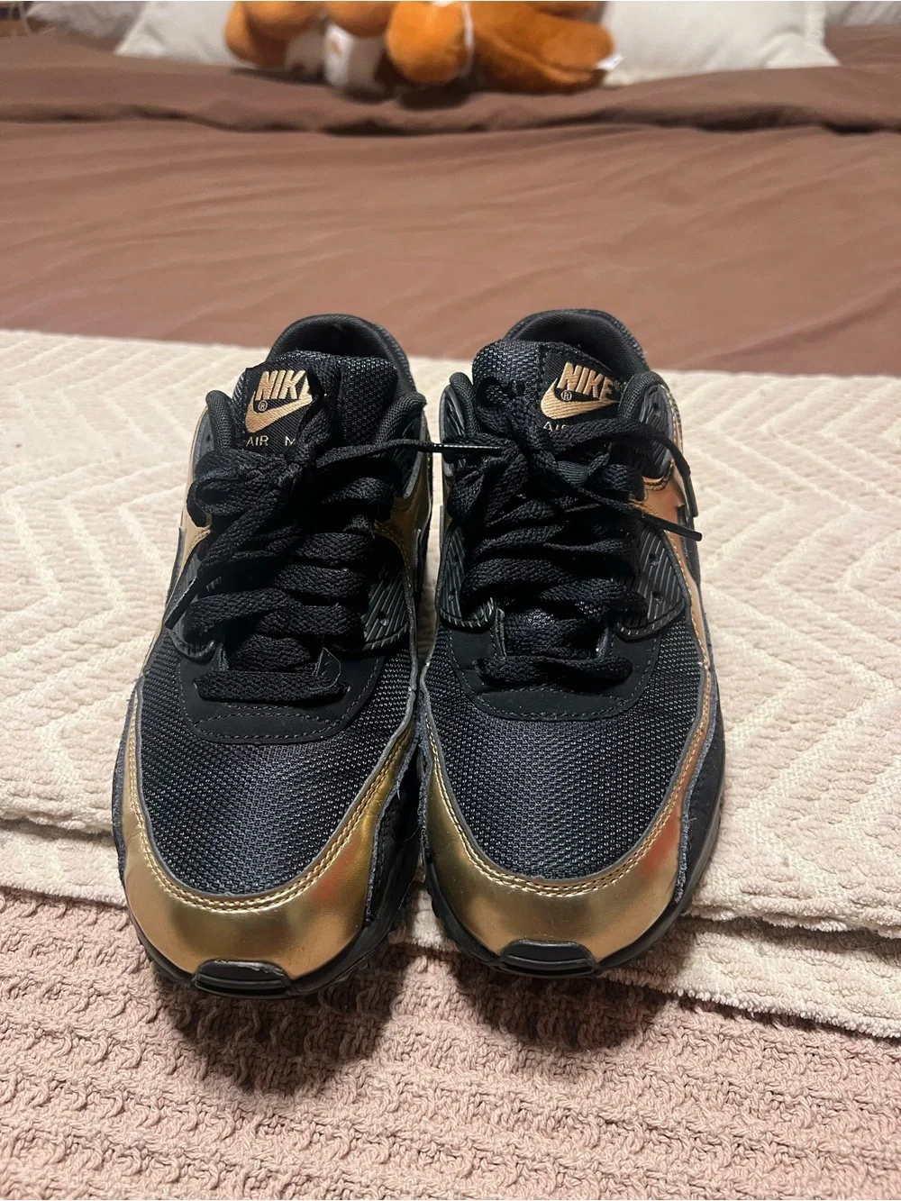 Nike Kids Black and Gold Air Max Sneakers